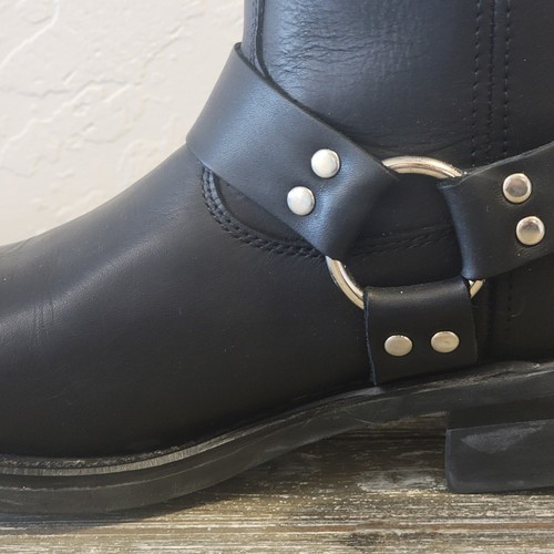 GEAR BOX Boots Mens Size 11D Black Leather Harness Biker Motorcycle 9115 Sq Toe - Picture 12 of 24