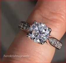 1.95CT Round Cut Lab-Created Diamond 14K White Gold Over Engagement Wedding Ring