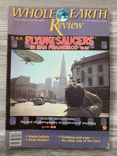 1985 WHOLE EARTH REVIEW Magazine #47  VG/FN 5.0 Flying Saucers in San Francisco