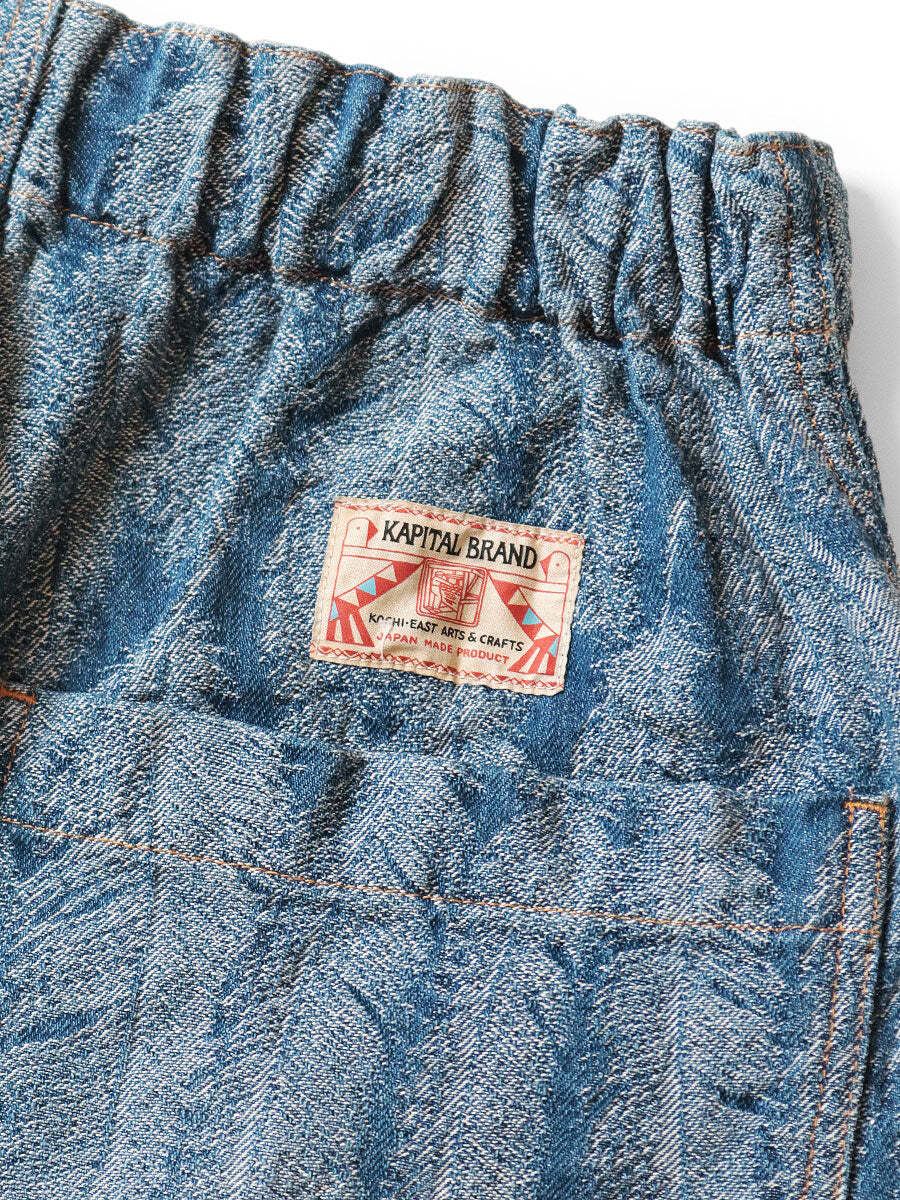 Kapital 12 oz. Magpie Denim W Knee 短パン KAPITAL 12oz MAGPIE Denim W-Knee Easy Short Pants Black | HAVEN