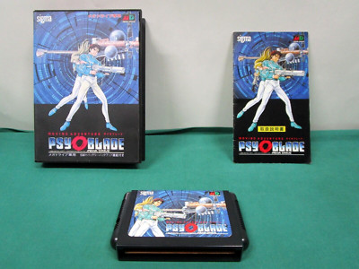 Mega-Drive Genesis - Psy-O-Blade - box & manual. Can Save. JAPAN