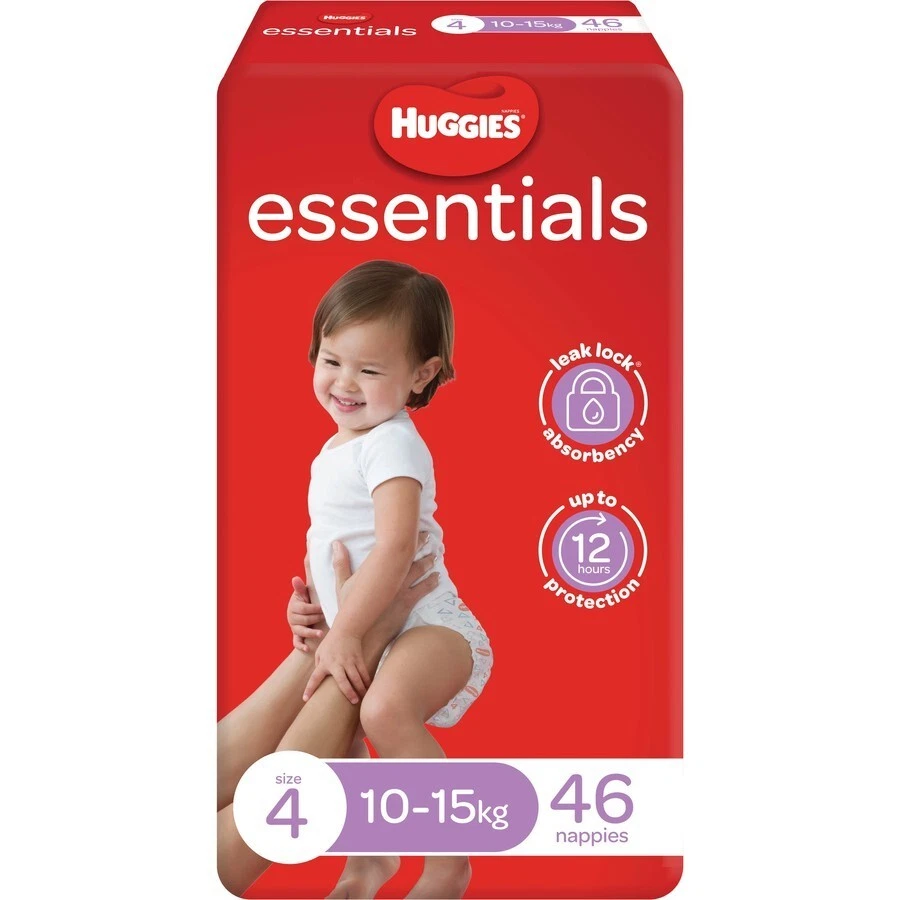 Huggies Essentials Nappies Size 4 10 15kg 46 Pack American Brand