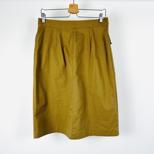 M&S Skirt UK 12L Tall A-line Box Pleats Retro 70s Utilitarian Minimalist - Picture 10 of 24