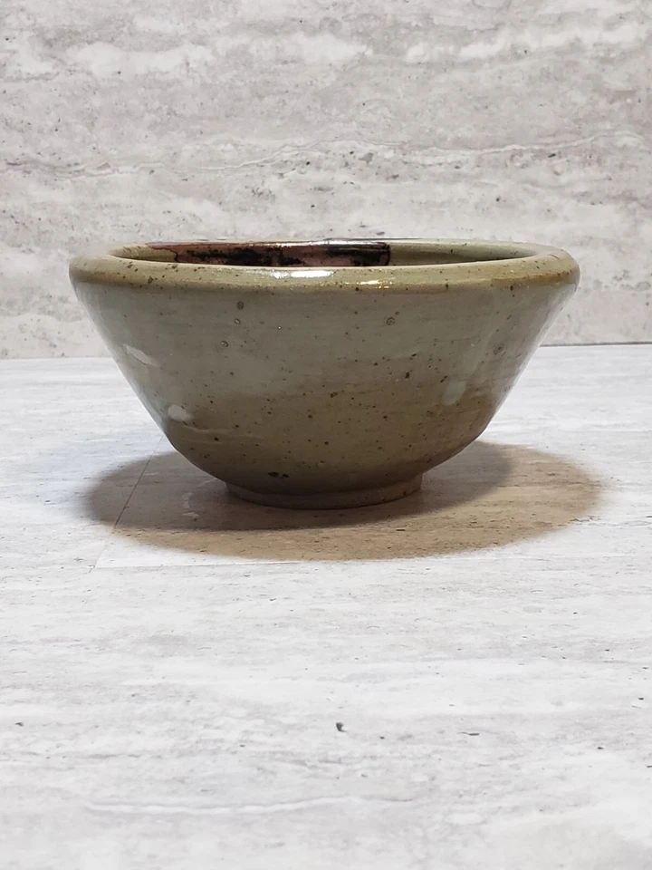 Керамическая чаша ручной работы из цветных блоков коричневая желтовато-коричневая с крапинками глазурь с подписью 4 точки - Изображение 2 из 4