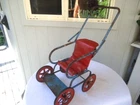 vintage antique meccano style childs  dolls pram stroller metal