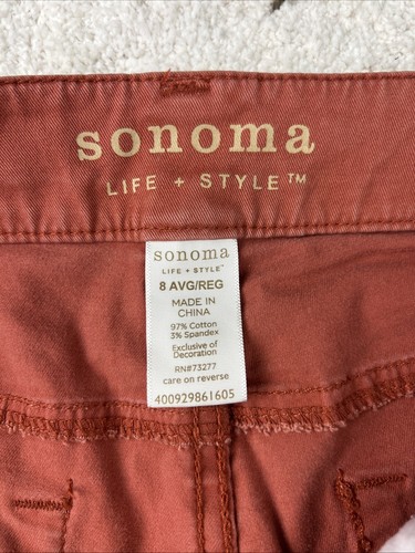 Sonoma Life Style 8 Avg Terra Cotta Modern Fit Straight Pants Preppy - Picture 7 of 11