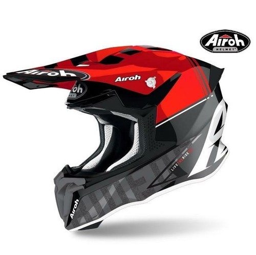 CASCO MOTO DA CROSS AIROH TWIST 2.0 TECH RED NERO/ROSSO/GRIGIO LUCIDO  TW2T55 | eBay