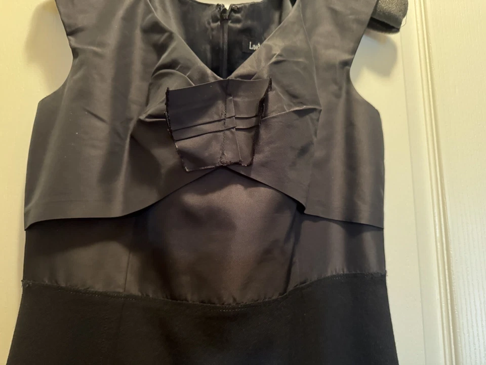 Lida Baday Sleeveless Cocktail Shift Dress - size 10 Silk and Wool - Image 3 of 4