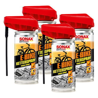 4x 100ml E-BIKE E-Pedelec Ketten Spray SONAX Kette Kettenspray Fahrrad Sprühfett