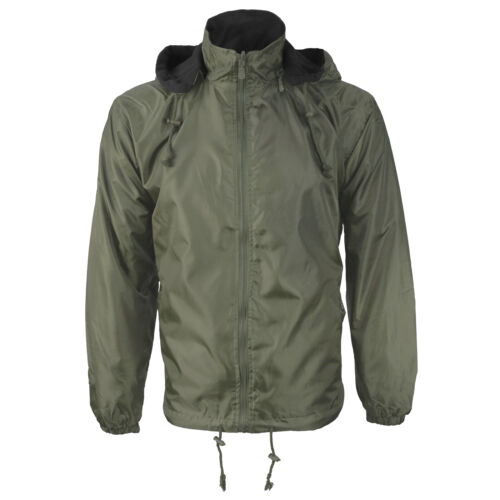 Men's Water Resistant Polar Fleece Lined Hooded Windbreaker Rain Jacket - Picture 10 of 33