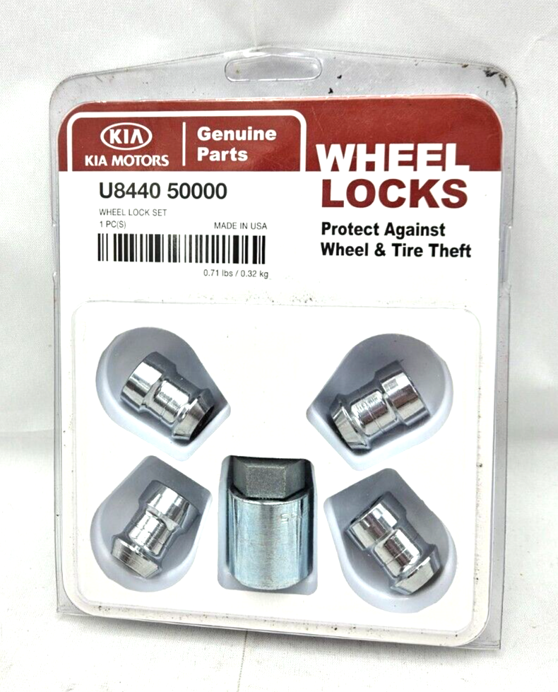  Kia Alloy Wheel Lock Set U8 protege contra el robo de llantas NUEVO EN EL PAQUETE