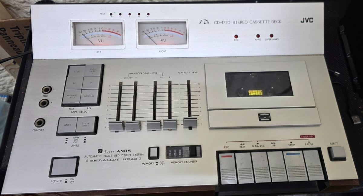 CDレコーダー、 JVC CD-1770 Top Loading Stereo Cassette Deck w/ Noise Reduction
