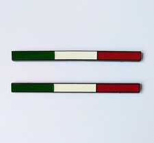2 Italy Flag Black Car Strip Side Wing Fender Badges for Alfa Romeo Giulietta GT