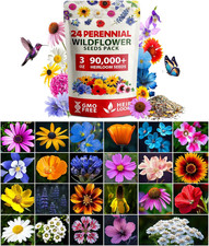 90,000+ Wildflower Seeds Mix 3Oz 24 Varieties Non-Gmo Perennial Flower Seeds for 220.69 per gallon