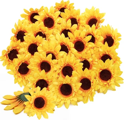 24 Stück Sonnenblumen Künstliche, 9Cm Durchmesser Sonnenblumen Deko Für DIY | Re - Bild 1 von 4