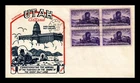 US COVER UTAH CENTENNIAL FDC SCOTT 950 BLOCK OF 4 SMARTCRAFT THERMOGRAPHED