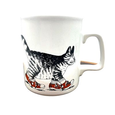 VINTAGE B Kliban Converse Sneaker Katze Keramik Kaffeetasse Becher Kiln Craft 1979 70er