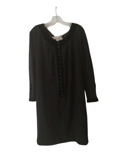 Robe Lounge Oscar De La Renta En Velours Devoré Bleu Nuit - Taille M - Vintage Neuve