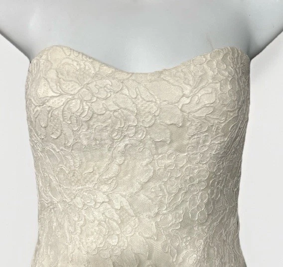 Vestido de novia Jim Hjelm Couture 8709 seda satinado organza sin tirantes sirena 6 Foto 4 de 4