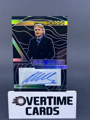 2026 Panini Obsidian Soccer Roberto Mancini Seismic Signatures Yellow /199
