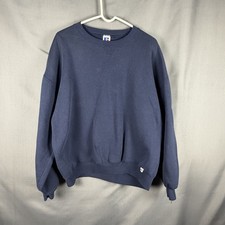 Vintage Russell Athletic Sweatshirt Mens 2XL Blue Pullover Made in USA 90s Crew