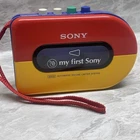 MY FIRST SONY WALKMAN CASSETTE TAPE PLAYER-WM-3300-VTG-WORKS-W/ STRAP Read