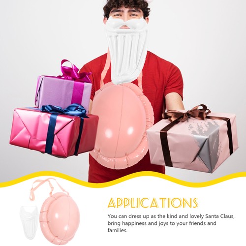 Inflatable Bearded Santa Claus Belly Father Man Party Fake Costume - Bild 10 von 12
