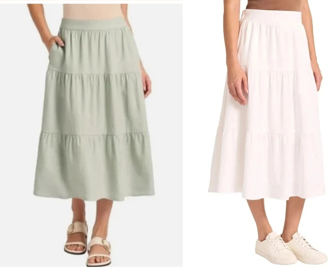 Matty M Women's Tiered Midi Skirt