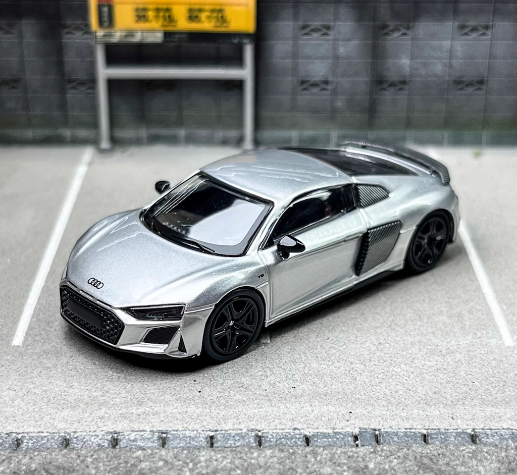 EY Masdi 1:64 Silver 2022 R8 V10 Coupe Racing Sports Model Diecast