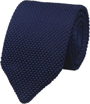 Pointed Knit Ties for Men Pure Color 2.76'' Skinny Neck Tie One Size Navy Blu