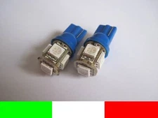 2 POSITION LIGHTS 5 LED SMD5050 BLUE BLUE T10 W5W BB