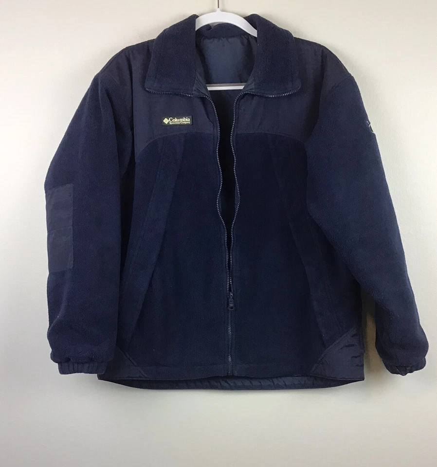 Columbia Navy Fleece Lined Youth Jacket , 18-20, Reversible - Image 4 of 4