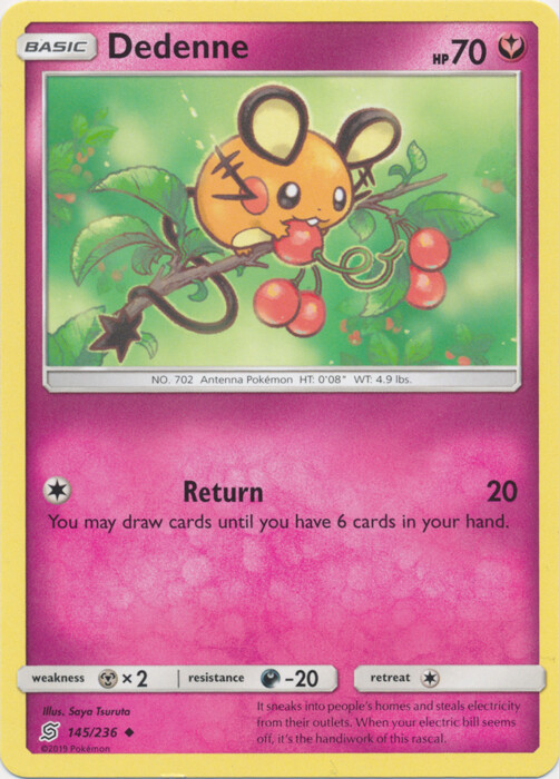Dedenne - 145/236 - Uncommon Pokemon NM-Mint Unified Minds