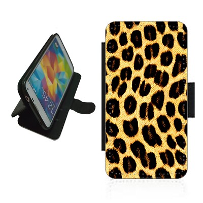 Handyhülle Leopardenmuster Wallet Flip Cover für iPhone Samsung LEO2