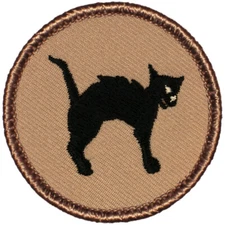 Black Cat Patrol Patch - 2" Round Embroidered Patch