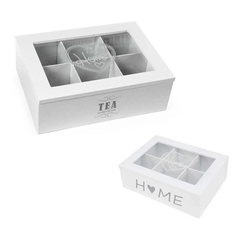 AMAZY Cassetta Porta Tisane in Legno (Extra L) - 31 x 19 x 14,5 cm - decorativa