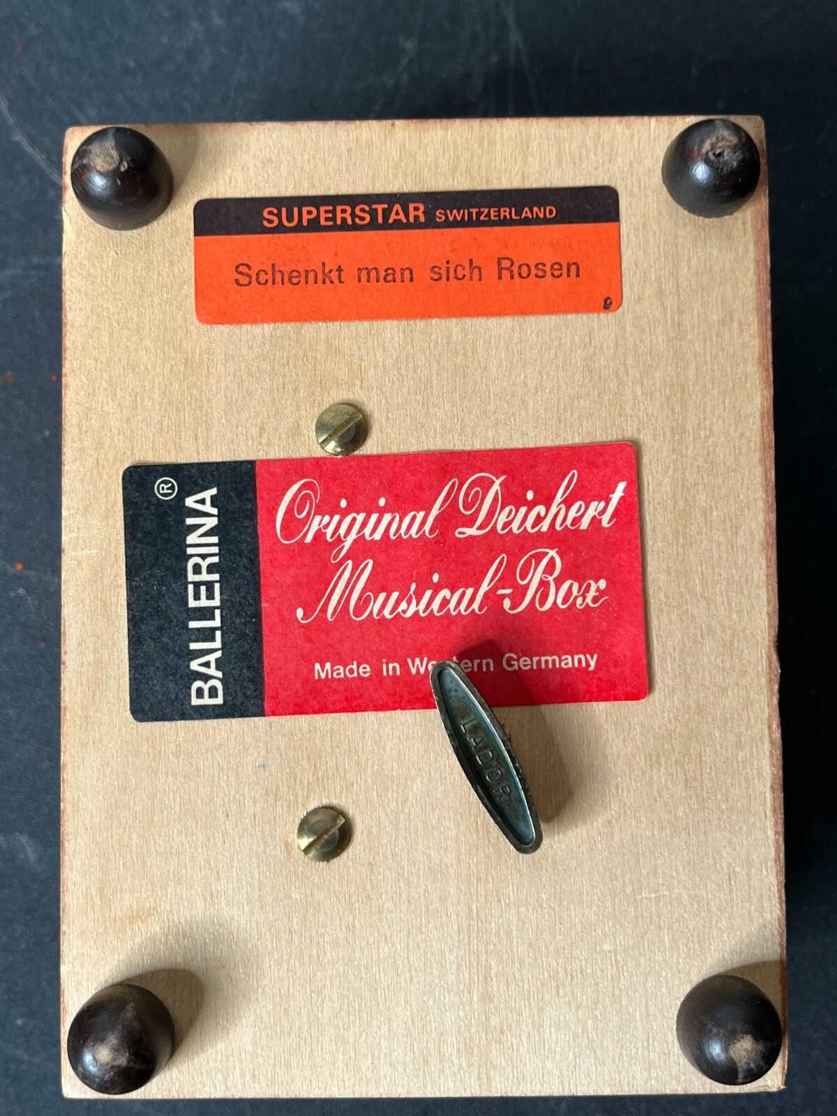 VINTAGE WOODEN DEICHERT MUSIC BOX Hummel Boy & Girl WEST GERMANY Love