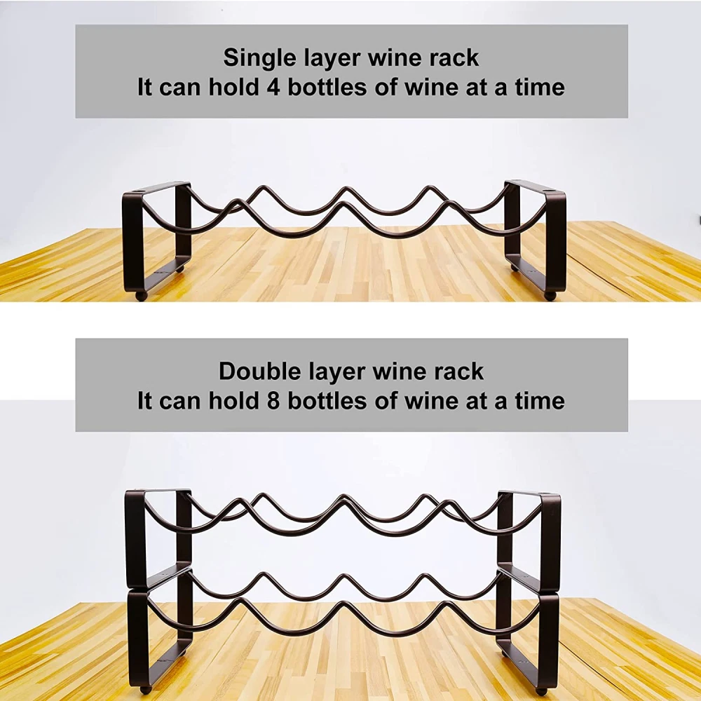 OBloved Metal 2 Tier Countertop Wine Rack Cabinet Counter Size