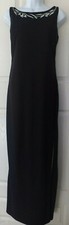 Vintage Fashion 1001 Nights Elegant Black Embroidered Evening Gown Dress 13/14