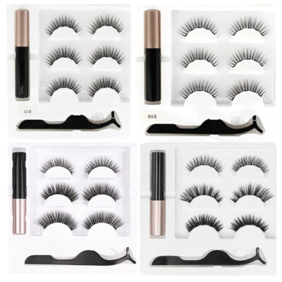 5A-HOME Waterproof Magnetic Eyeliner with Eyelashes and Tweezer Set Natural Lashes UK