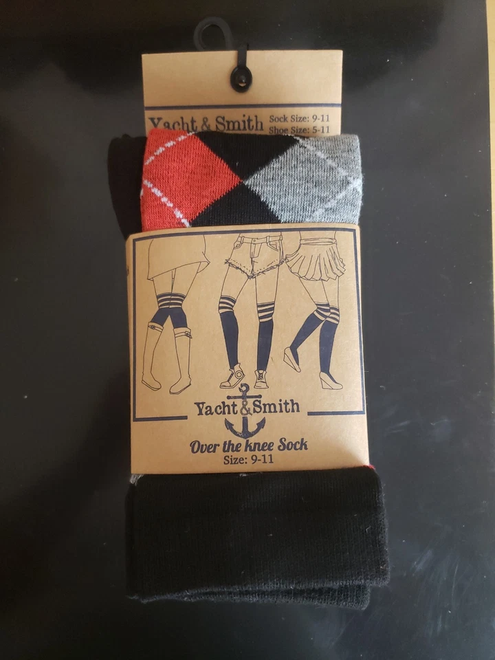 Meias femininas Over The Knee Yacht & Smith Argyle pacote com 3 tamanho 9-11 - Imagem 2 de 4