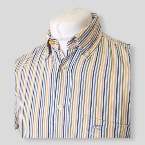 Camel Active Shirt Mens Size M Multicoloured Short Sleeve Striped Pattern Shirt - Picture 3 of 9