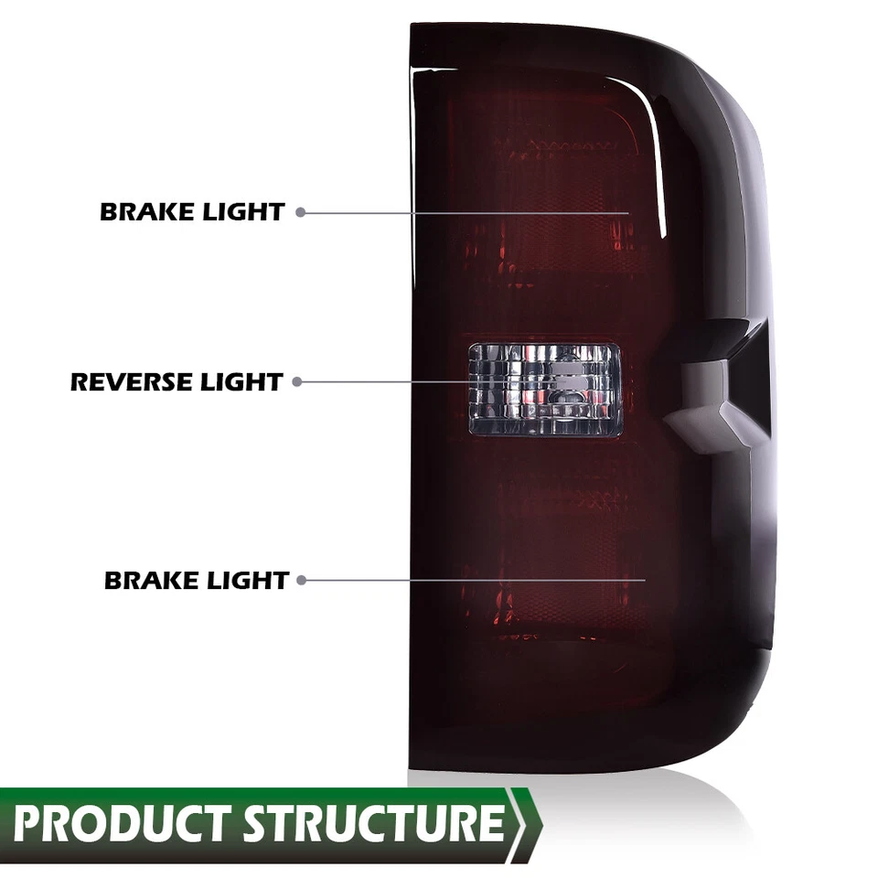 Luces traseras aptas para Chevy Silverado 1500 2500 HD 3500 HD 2014-2018 lámparas de freno Foto 3 de 4