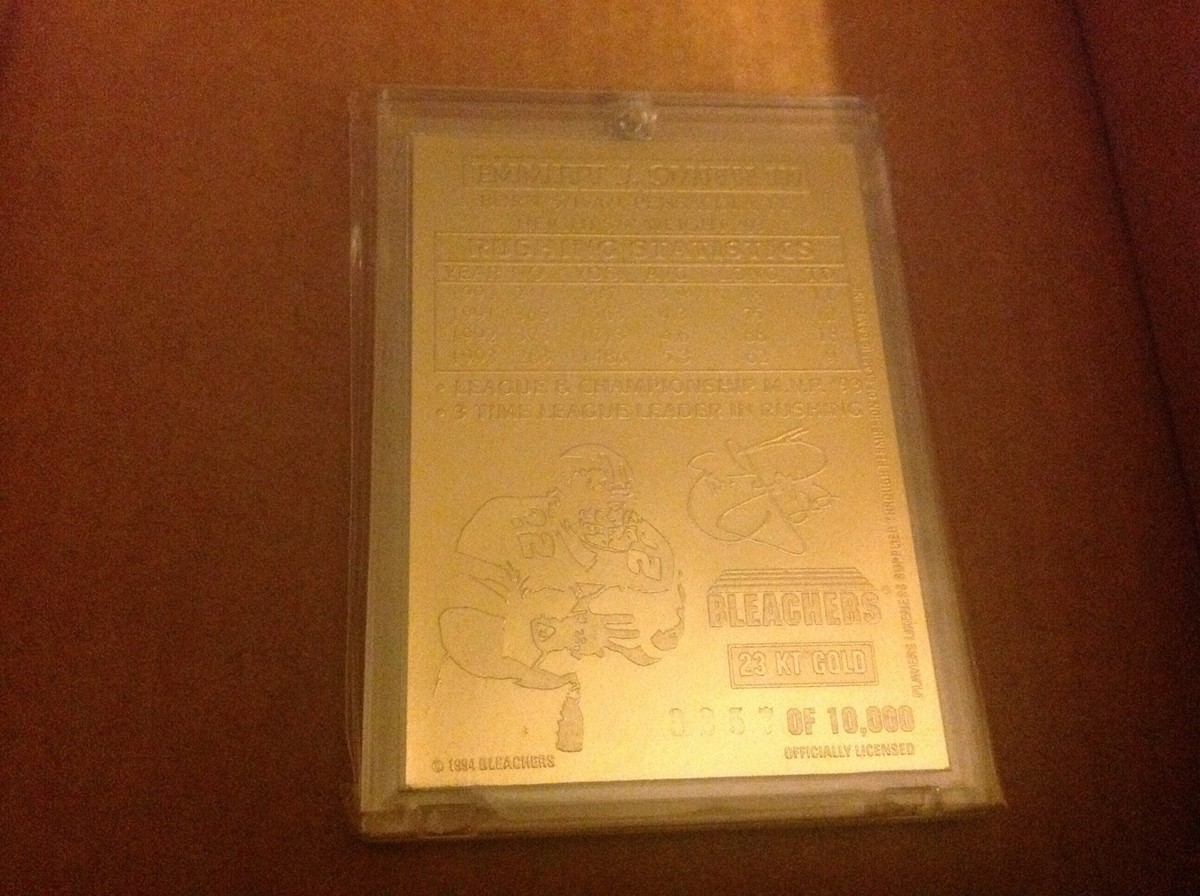 1994 Bleachers Card Corp Emmitt Smith Dallas Cowboys 23K Gold 3257