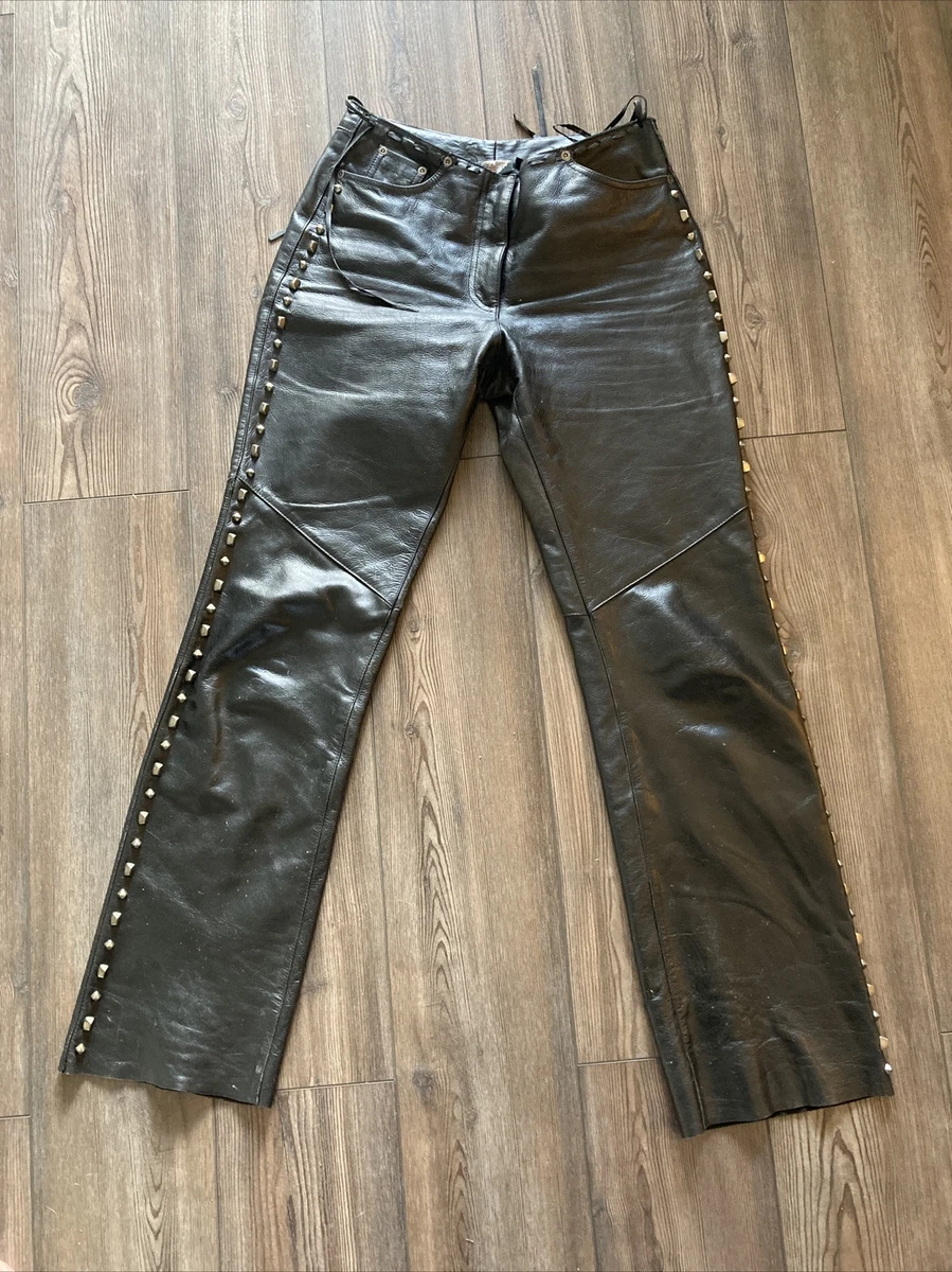 vintage Harley Davidson branded women's riding pants leather