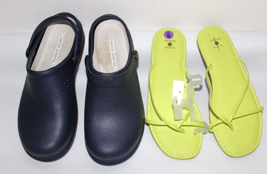 Lotto di 2 zoccoli e sandali da donna taglia 8: SHADE & SHORE Essential Workers slip on