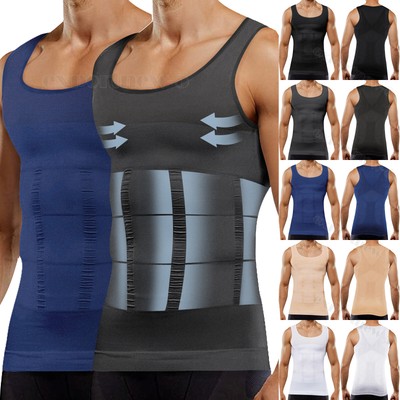 Buy Men Body Shaper Slimming Shirt Tummy Control Vest Chest Compression