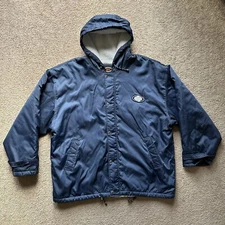 Urban Circuit Jacket Mens 2XL Vtg Full Zip Fleece Sherpa Lined Navy Blue Nylon