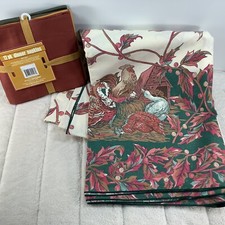 Unusual Thanksgiving Tablecloth 78x58 Rectangle Turkey Leaf 12 Cotton Napkins