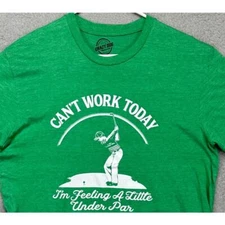 Crazy Dog Shirt Adult Medium Green Graphic Golfer Print T-Shirt Short Sleeve Men